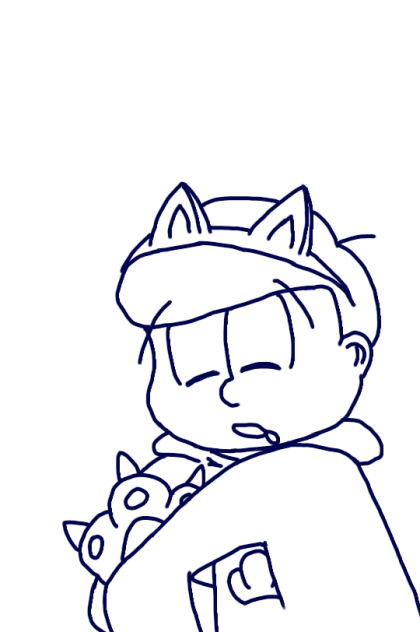猫耳いねむり十四松(線画)