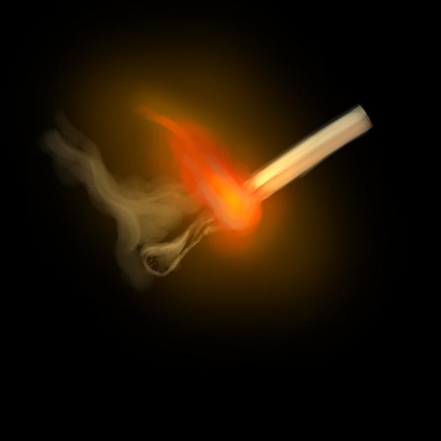 Burning matchstick