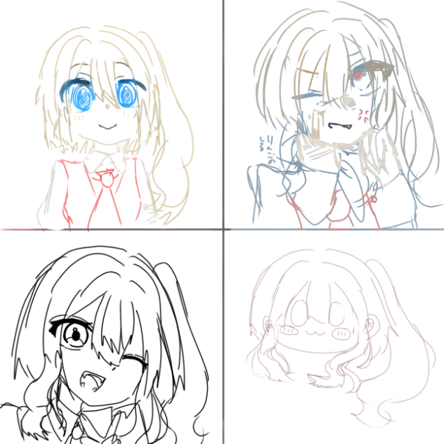 いろんな書き方で，無題509描いてみた！