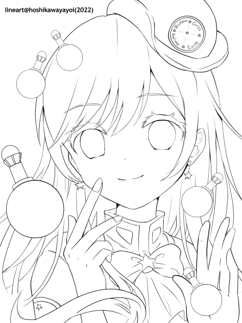 星屑エフェクト(ぬりえ)