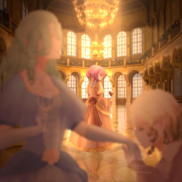 Lone lady in the ball room