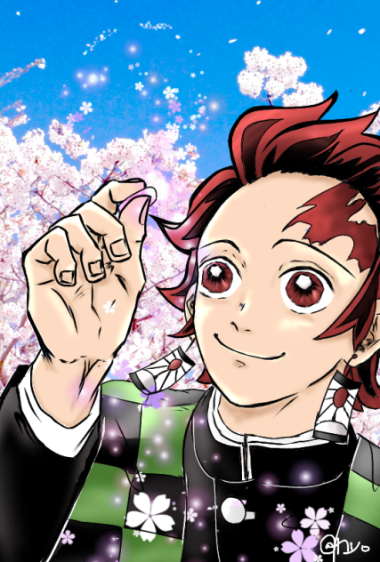 桜と炭治郎