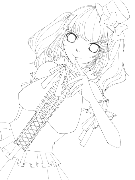 ミニシルクハットちゃん@線画