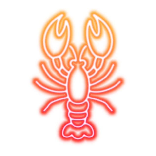 Lobster neon icon