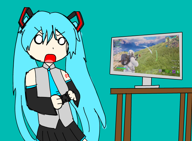 hatsune miku raging over fortnite