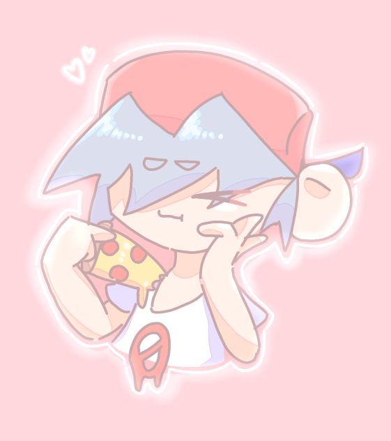 ピザを食べるBF