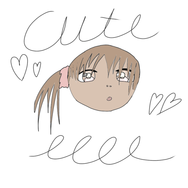 Cute girl with hearts