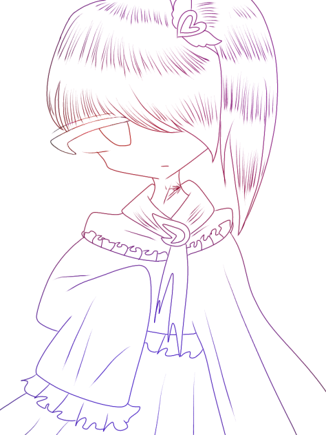 壊れてゆく私の世界。線画