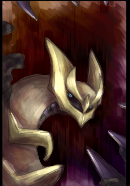 A purple and blue Griatina i guess