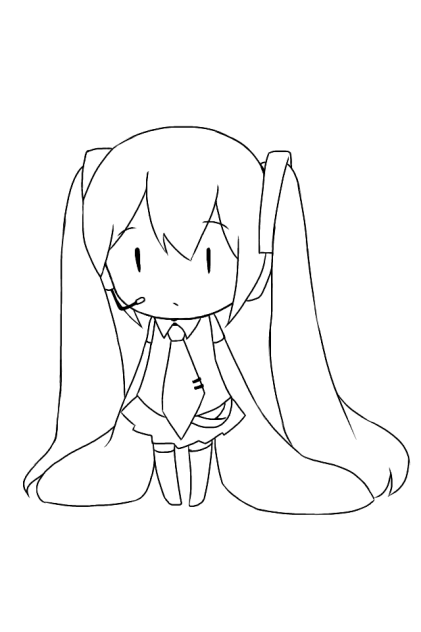 ミニ初音さん 線画