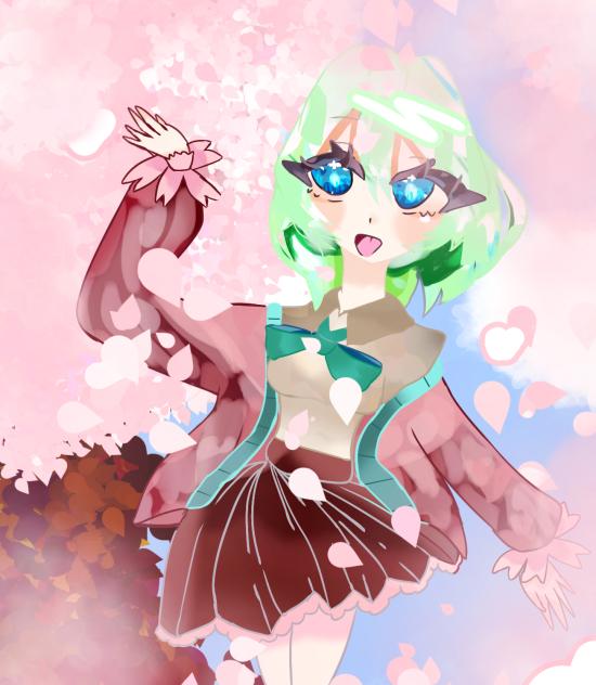 桜の下でお花見