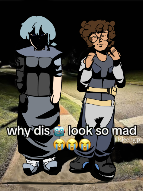 why dis 🤖 look so mad 😭😭😭