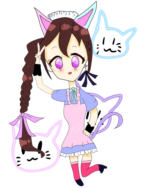 猫耳メイドちゃん　加工した