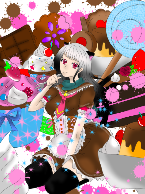 猫娘は食いしん坊  塗ってみた