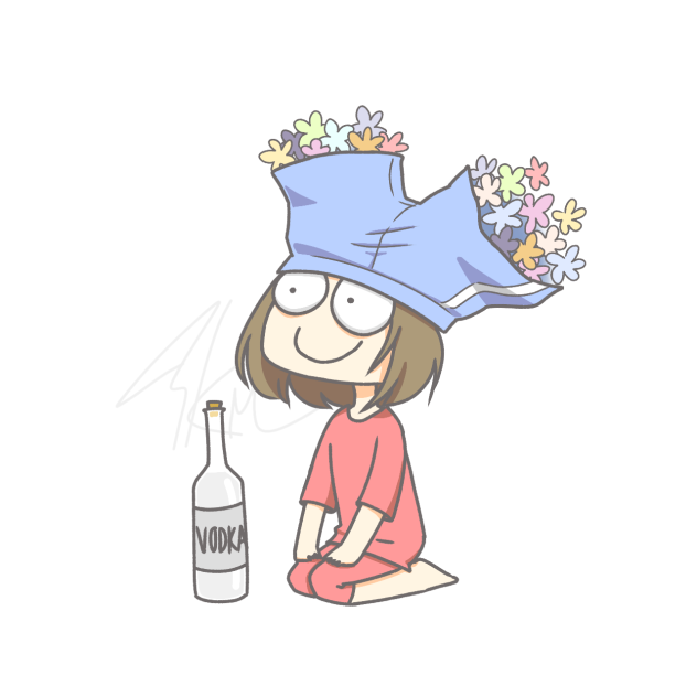 Vodka and flowers