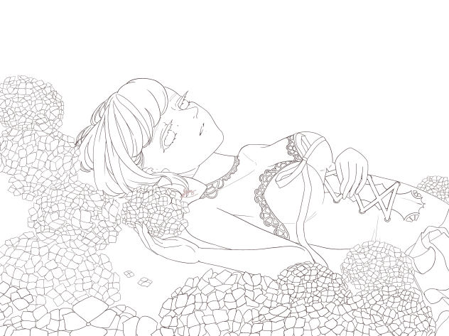 Hydrangea 線画