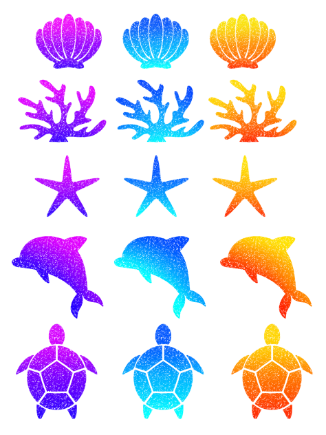 海のグラデーションスタンプ