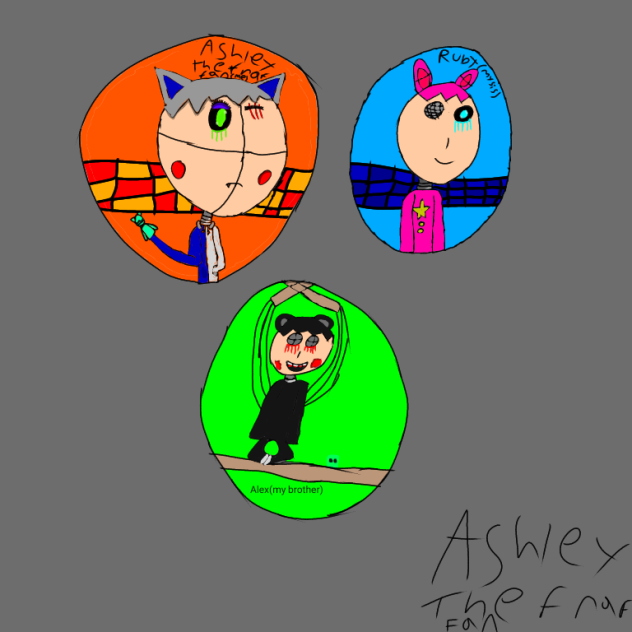 me and my sis and my brother's oc's draw