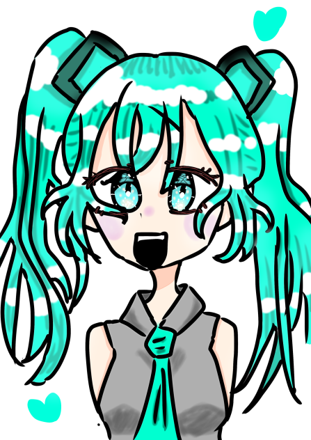 初めてミクを描いた結果