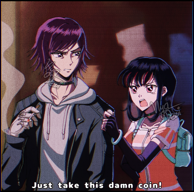 Akudama Drive in 90's Artstyle