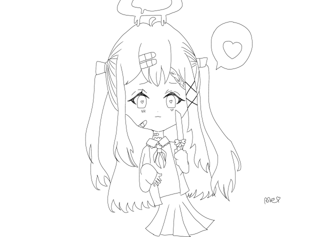 だいしゅき♡ 線画