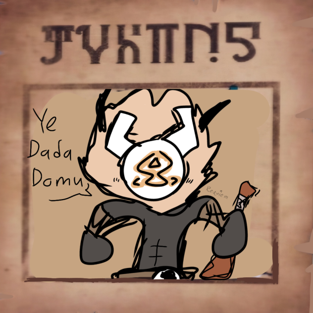 Gepard wanted poster of a hilichurl