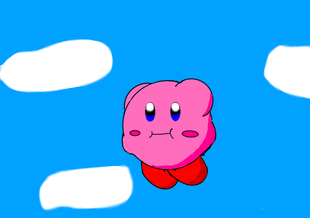 浮いてるカービィ