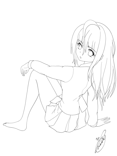 Girlfriend or lover？（線画）