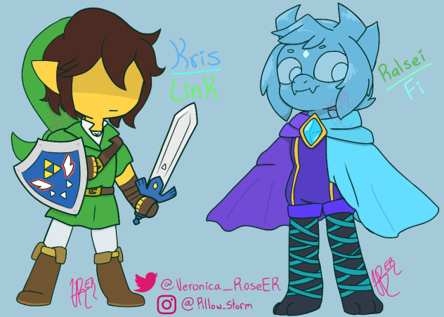 Blue Kris Link and Ralsei Fi