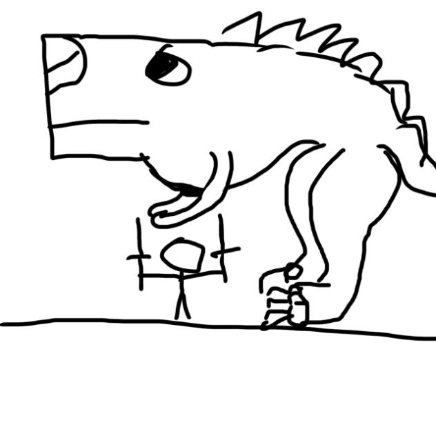 Dinosaur kicks butt
