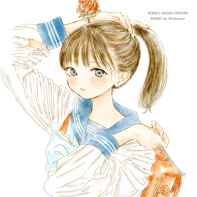 明日ちゃんのセーラー服五巻表紙の模写。 - ibisPaint