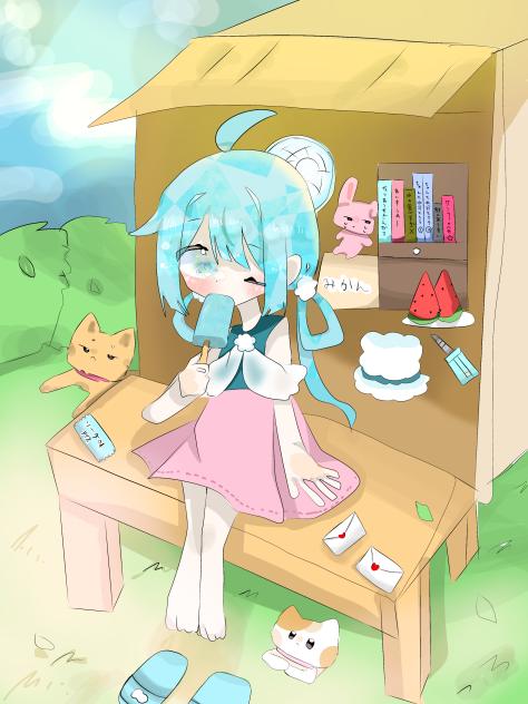 暑い!!ちぬ(´× ×`)