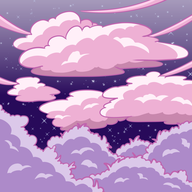 clouds above the trees (purple)