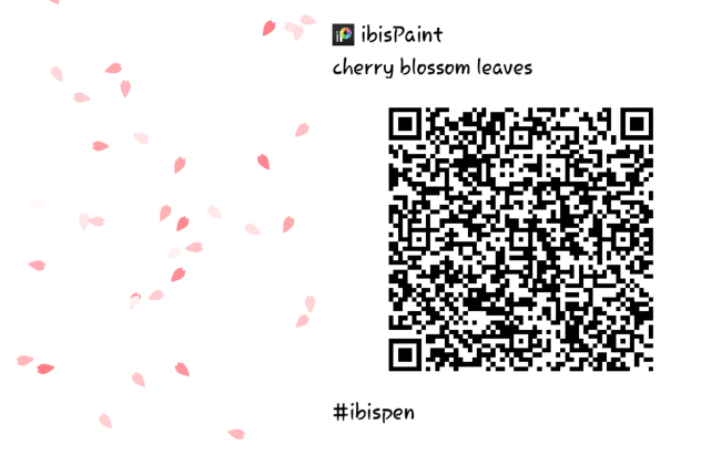 Cherry blossom leaves QR code - ibisPaint