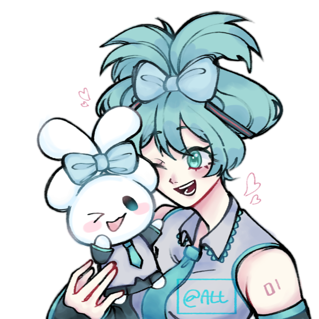 Hatsune miku and canamonroll💙🩵