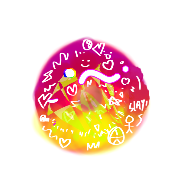 an iris with doodles on it