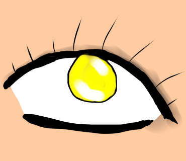ハイライトと影を入れた目のイラストを描きました
