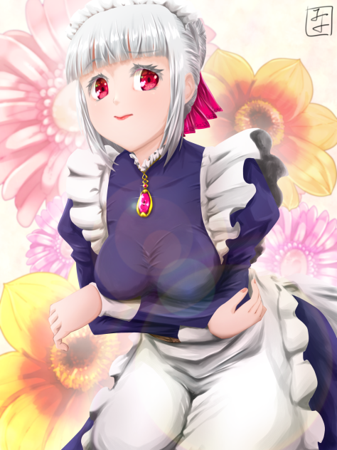 メイドさんとグラビアっぽいポーズ