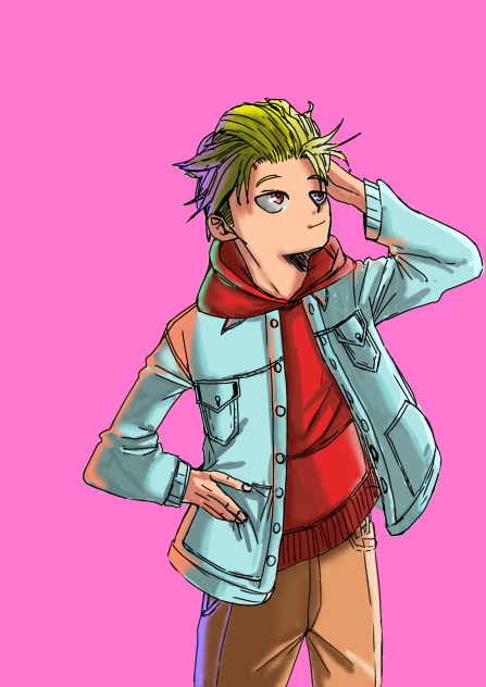 drawing of boy (on Ibis Paint)