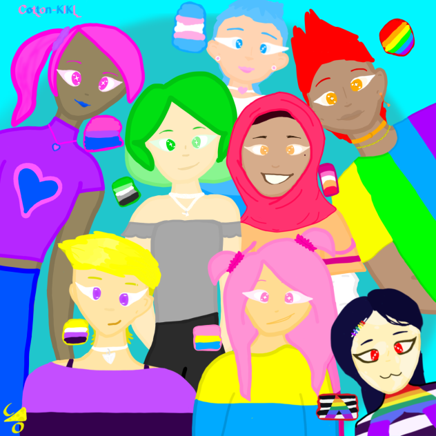 Pride flags as people 🏳️‍🌈🏳️‍⚧️