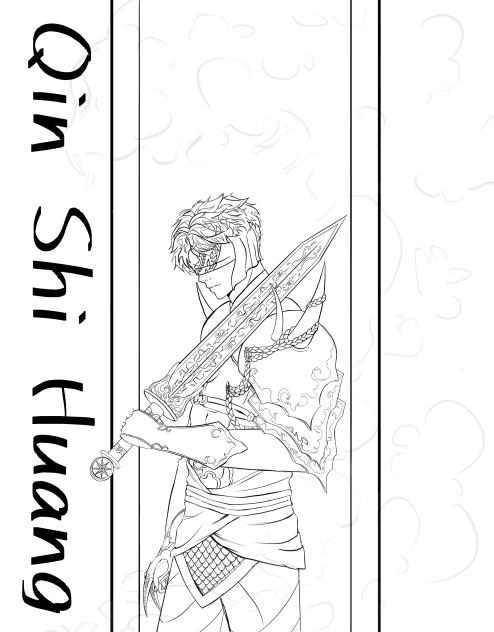 Commission 1- Qin Shi Huang. Lineart