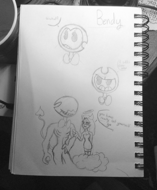 Bendy...and Alice (pencil drawing)