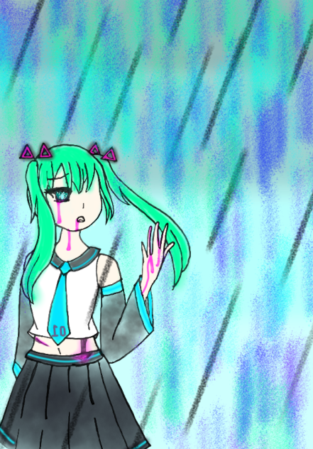 雨に打たれる初音ミク(ゴーストルール風)