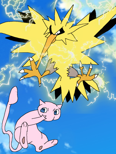Zapdos tries to capture mew