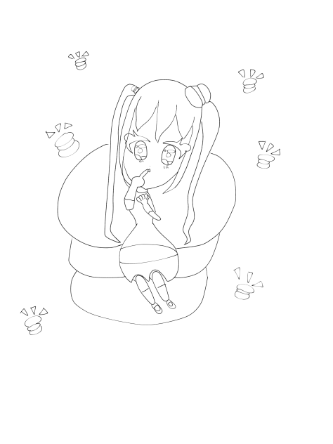 マカロン！　ぬりえ
