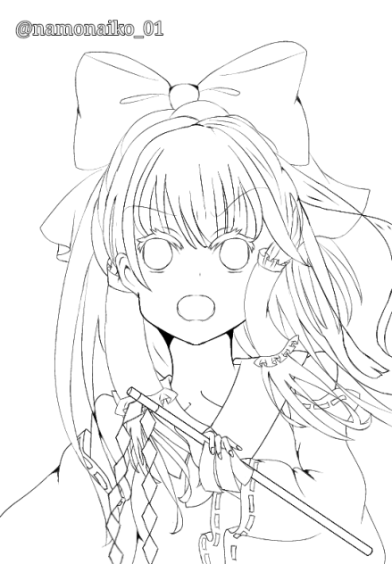 博麗霊夢・線画
