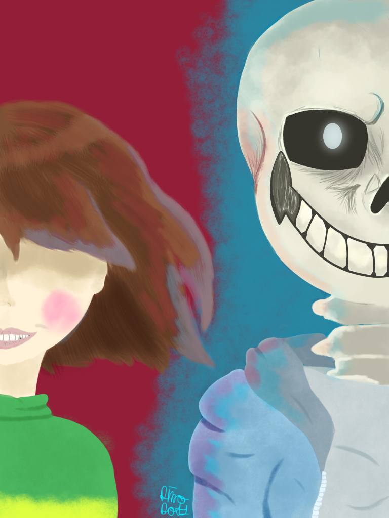 Chara vs Sans redraw of redraw - ibisPaint