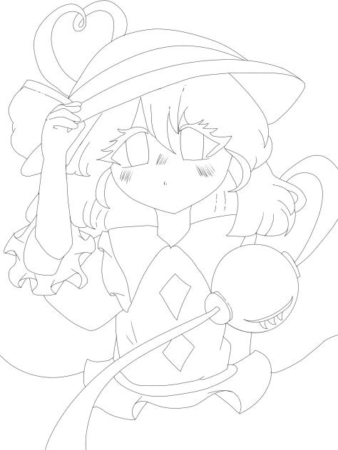 白こいしちゃん໒꒱線画