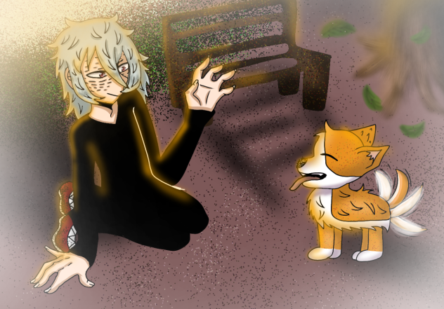 Shigaraki with a corgi ^^