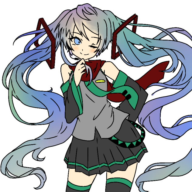 初音ミク 影などいろいろなし  色塗り
